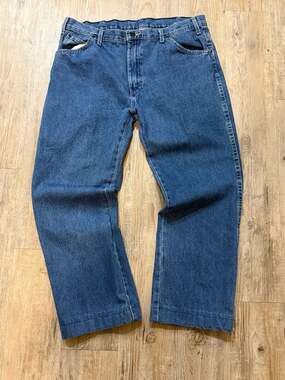 Genuine Dickies Men's Relaxed Fit Carpenter Jeans 36x34 Blue Work Denim